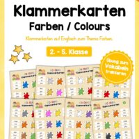 Farben / Colours: Klammerkarten auf Englisch (10 Seiten)