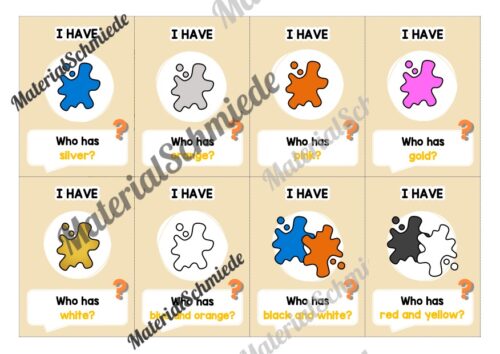 Farben / Colours: Lesespiel auf Englisch (Arbeitsblatt 02)