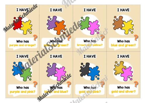 Farben / Colours: Lesespiel auf Englisch (Arbeitsblatt 03)