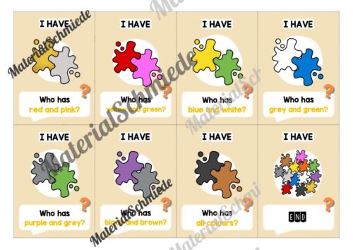 Farben / Colours: Lesespiel auf Englisch (Arbeitsblatt 04)