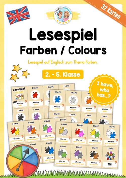Farben / Colours: Lesespiel auf Englisch (32 Karten)