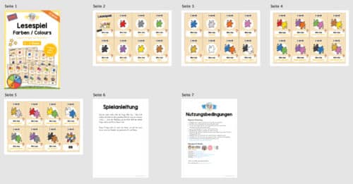 Farben / Colours: Lesespiel auf Englisch (Überblick)