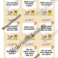 Farben / Colours: Plauderkarten auf Englisch (36 Stück) - Arbeitsblatt 01