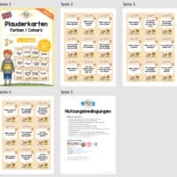 Farben / Colours: Plauderkarten auf Englisch (36 Stück) - Überblick