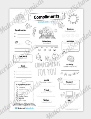 Arbeitsblatt Englisch: Steckbrief Compliments