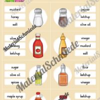 Rund um die Mahlzeiten / Arround Meals: Klammerkarten auf Englisch (10 Seiten) - Arbeitsblatt 01