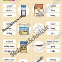 Rund um die Mahlzeiten / Arround Meals: Klammerkarten auf Englisch (10 Seiten) - Arbeitsblatt 02