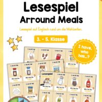 Rund um die Mahlzeiten: Lesespiel auf Englisch (21 Karten)