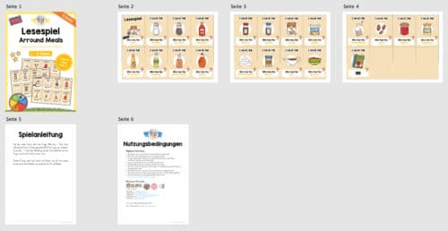 Rund um die Mahlzeiten: Lesespiel auf Englisch (Überblick)