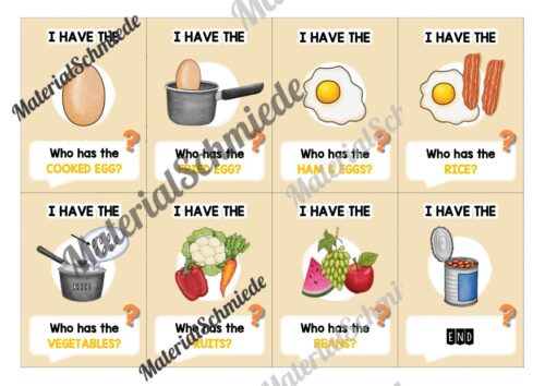 Tägliche Produkte / Daily Products: Lesespiel auf Englisch (Arbeitsblatt 02)