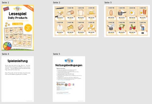 Tägliche Produkte / Daily Products: Lesespiel auf Englisch (Überblick)