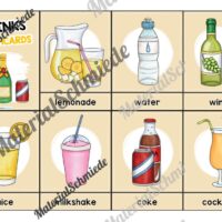 Getränke / Drinks: Bildkarten auf Englisch (Arbeitsblatt 01)