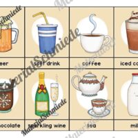 Getränke / Drinks: Bildkarten auf Englisch (Arbeitsblatt 02)