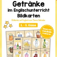Getränke / Drinks: Bildkarten auf Englisch (16 Karten)