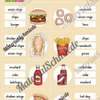 Fast Food: Klammerkarten auf Englisch (Arbeitsblatt 02)