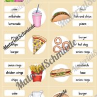 Fast Food: Klammerkarten auf Englisch (Arbeitsblatt 07)
