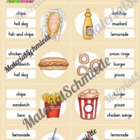 Fast Food: Klammerkarten auf Englisch (Arbeitsblatt 10)