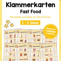 Fast Food: Klammerkarten auf Englisch (10 Seiten)