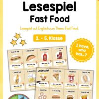 Fast Food: Lesespiel auf Englisch (15 Karten)