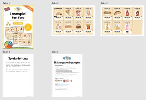 Fast Food: Lesespiel auf Englisch (Überblick)