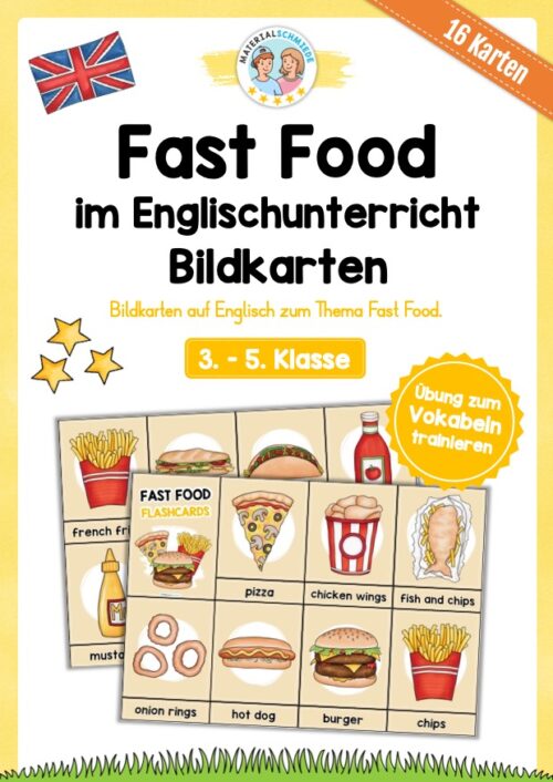Fast Food: Bildkarten auf Englisch (16 Karten)