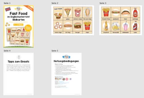 Fast Food: Bildkarten auf Englisch (Überblick)