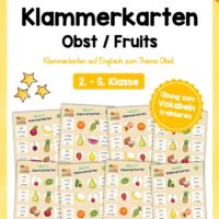 Obst / Fruits: Klammerkarten auf Englisch (10 Seiten)