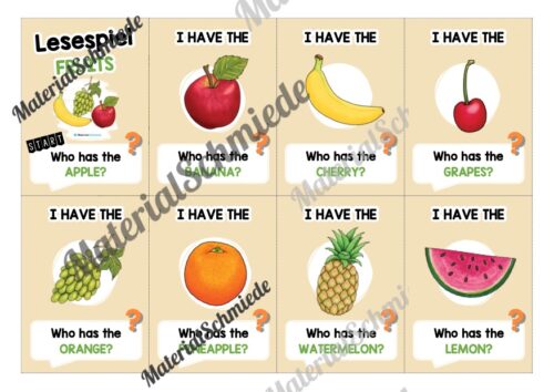 Gemüse / Vegetables: Lesespiel auf Englisch (Arbeitsblatt 01)