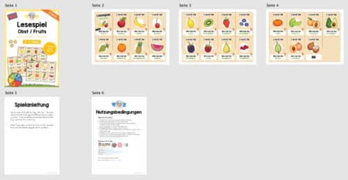 Gemüse / Vegetables: Lesespiel auf Englisch (Überblick)