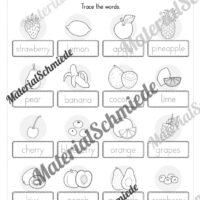 Materialpaket Obst / Fruits (Arbeitsblatt 04)