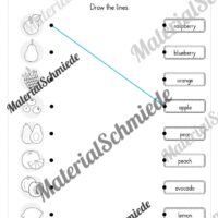 Materialpaket Obst / Fruits (Arbeitsblatt 08)