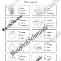 Materialpaket Obst / Fruits (Arbeitsblatt 09)
