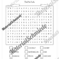 Materialpaket Obst / Fruits (Arbeitsblatt 10)