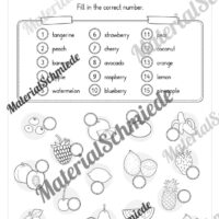 Materialpaket Obst / Fruits (Arbeitsblatt 11)