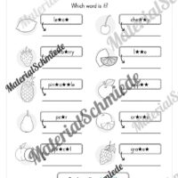 Materialpaket Obst / Fruits (Arbeitsblatt 17)