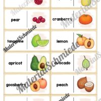 Obst / Fruits: Domino auf Englisch (23 Karten) - Arbeitsblatt 02