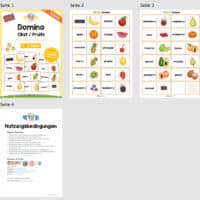 Obst / Fruits: Domino auf Englisch (23 Karten) - Überblick