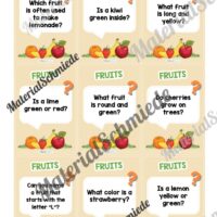 Obst / Fruits: Plauderkarten auf Englisch (36 Stück) - Arbeitsblatt 02