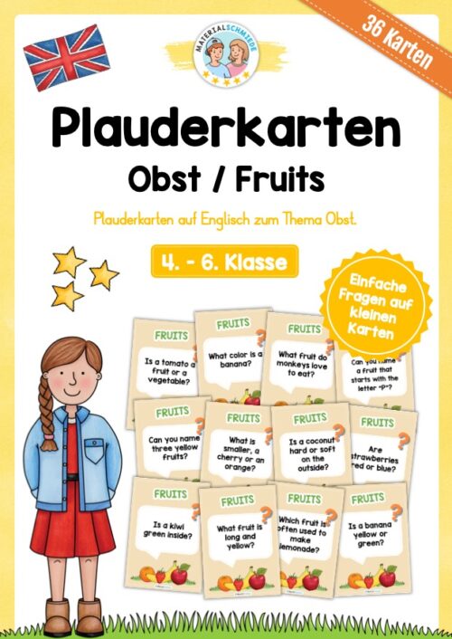 Obst / Fruits: Plauderkarten auf Englisch (36 Stück)
