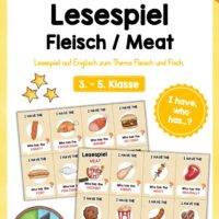 Fleisch / Meat: Lesespiel auf Englisch (16 Karten)