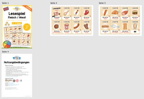 Fleisch / Meat: Lesespiel auf Englisch (Überblick)