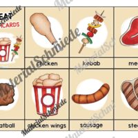 Fleisch / Meat: Bildkarten auf Englisch (Arbeitsblatt 01)