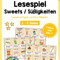 Süßigkeiten / Sweets: Lesespiel auf Englisch (24 Karten)