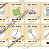 Küchenutensilien / Kitchen Utensils: Lesespiel auf Englisch (Arbeitsblatt 03)