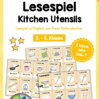 Küchenutensilien / Kitchen Utensils: Lesespiel auf Englisch (24 Karten)