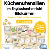 Küchenutensilien / Kitchen Utensils: 24 Bildkarten auf Englisch