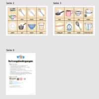 Küchenutensilien / Kitchen Utensils: 24 Bildkarten auf Englisch (Überblick)