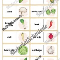 Gemüse / Vegetables: Domino auf Englisch (24 Stück) - Arbeitsblatt 02