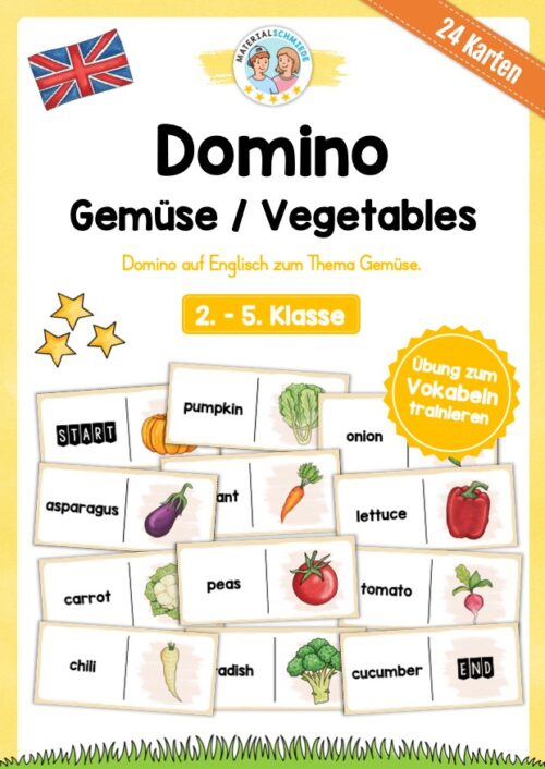 Gemüse / Vegetables: Domino auf Englisch (24 Stück)