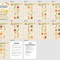 Gemüse / Vegetables: Klammerkarten auf Englisch (Überblick)